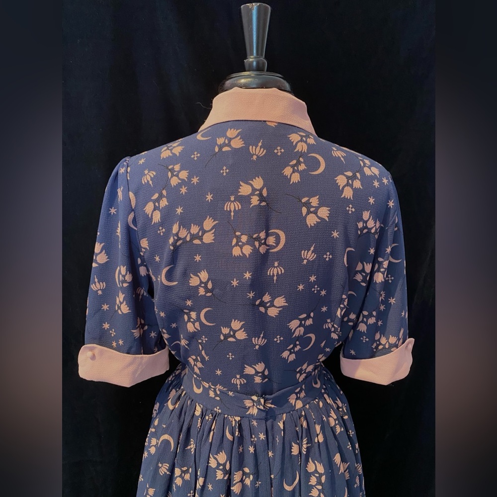 Collectif Eleanor Moonflower Blouse & Skirt Set, US Women’s Size 10 - Picture 8 of 15
